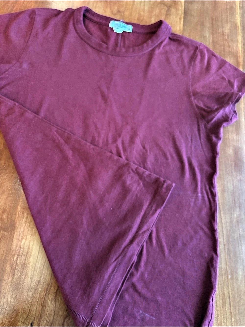 rag & bone The Slub Cotton T-Shirt Short Sleeve Tee in burgundy